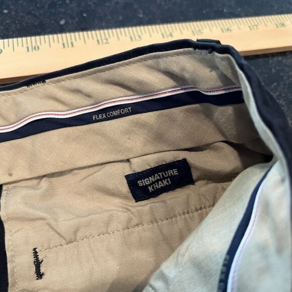 Dockers Mens Khakis Pants W 30 L 30 Black Signature Straight Fit Pockets $66 K - Picture 13 of 16